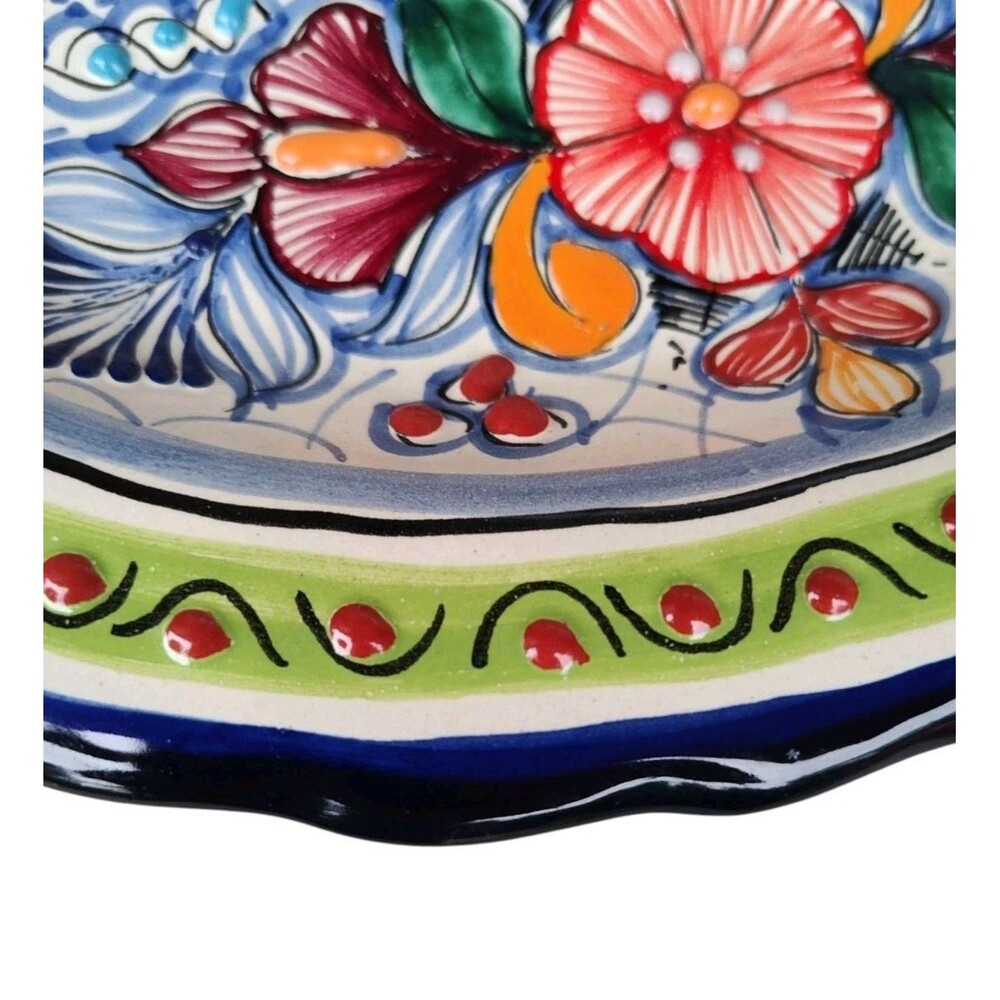 Talavera Mexican Pottery Oval Plate La Casa De Abuelita Grandma's House Platter - Picture 9 of 9